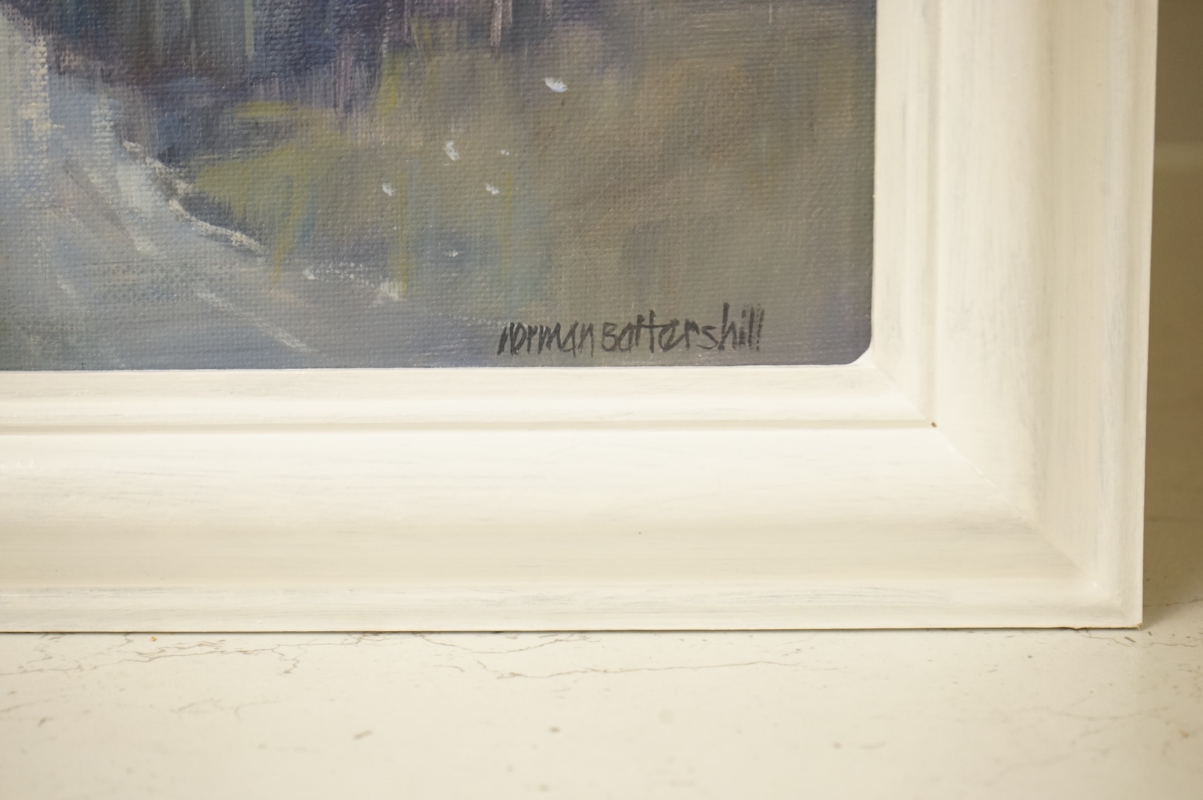 Norman Battershill, RBA, RCI (1922-2010), 'A late walk', Impressionist oil on canvas board, signed, 22 x 27cm